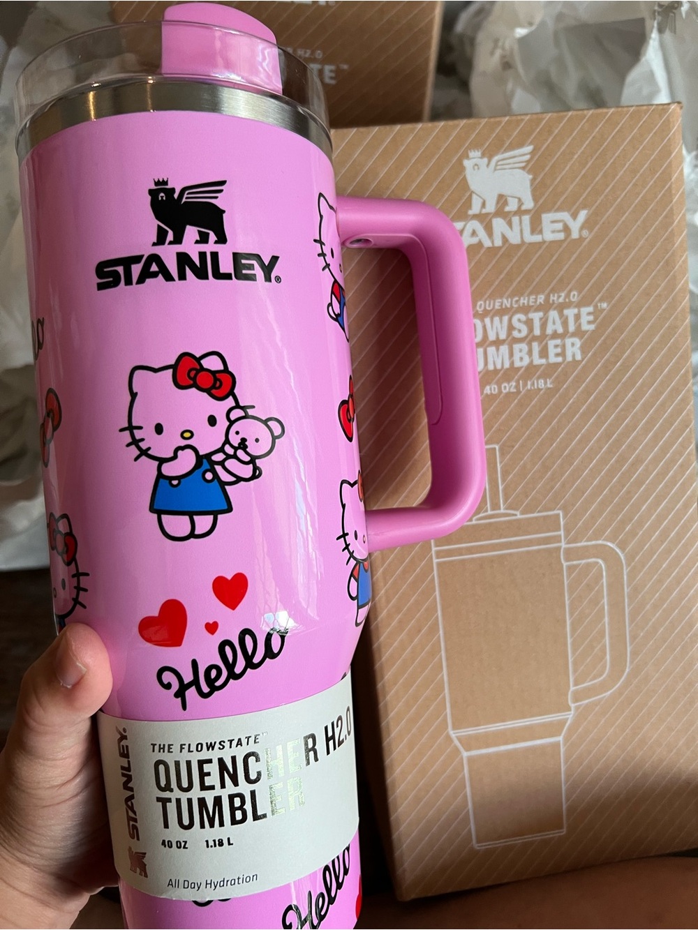 Stanley Pink Hello Kitty Quencher Mug with Handle